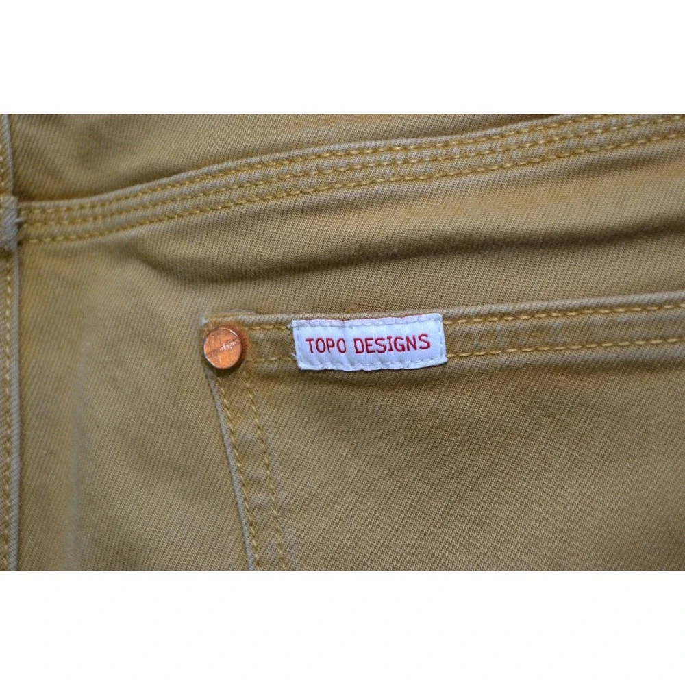 Topo Designs Jeans Mens 32x31 Brown‎ Organic Stretch Denim Slim Tapered Pants